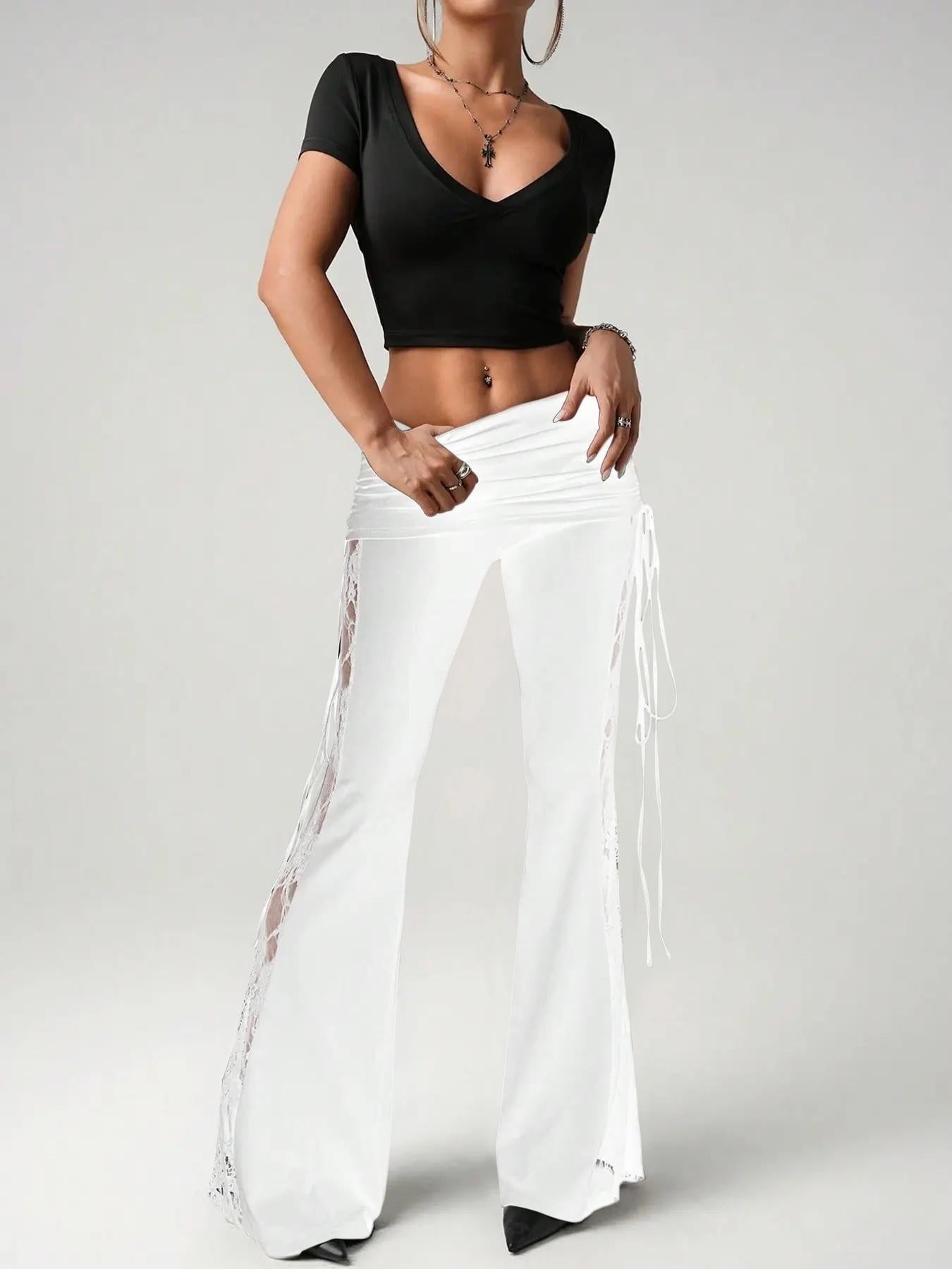 Silk Slim-fit Flared Trousers