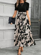 Floral Print High-waisted Long Dress