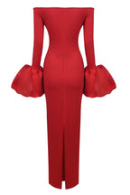 Mariana Minimalist Solid Colored Lantern Sleeve Dress Chic Silhouette Collection