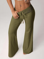 Lace-trimmed Casual Sexy Yoga Flared Pants
