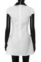 Inés Timeless Polyester Cap Sleeve Mini Dress with Contrasting Colour Elevated Occasion Wear