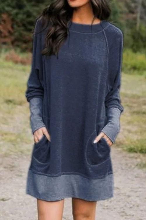 Maureen Pockets Casual Sweatershirt Dress