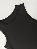 Crew Neck Sleeveless Lotus Leaf Crimping Mini&Short Dresses