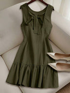 Backless Bandage Bow Mini&Short Dresses