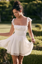 ivory a-line mini dress