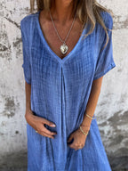Inés Exclusive Loose V Neck Dress Premium Wardrobe Essential