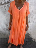 Inés Exclusive Loose V Neck Dress Premium Wardrobe Essential