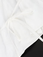 Flying Sleeves Gathering Slim-fit Lapel Shirts