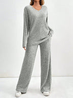 Liber Spring Women's Splicing Solid Color 2-piece Sets