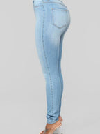Washed Stretch Slimming Pencil Pants Jeans