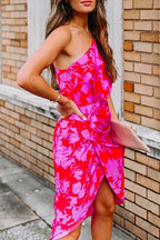 One Shoulder Waisted Ruched Floral Dress