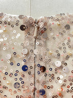 Sequined Satin Patchwork Maxi Dresses