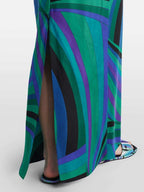 Abstract Irregular Print Shawl Dress Two-piece Set