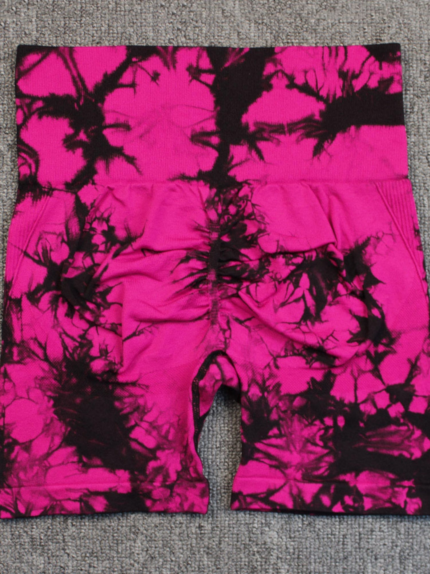 Seamless Tie-dye High-waisted, Tummy-flattening, And Butt-lifting Yoga Shorts