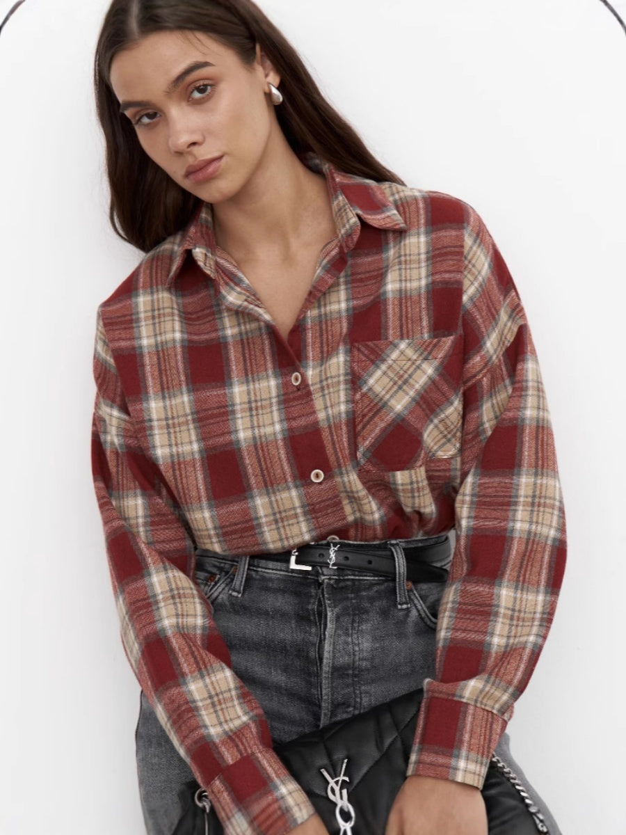 Plaid Oversize Coat Shirts