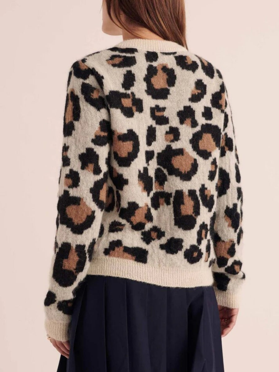 Leopard Stripes Splicing Cardigans