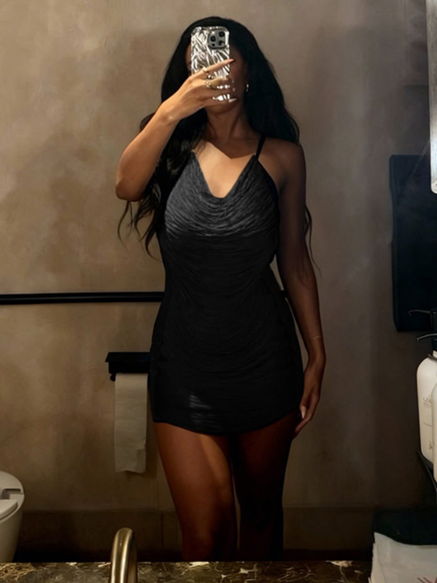 Tassel V-neck Halter Hip-hugging Mini&Short Dresses