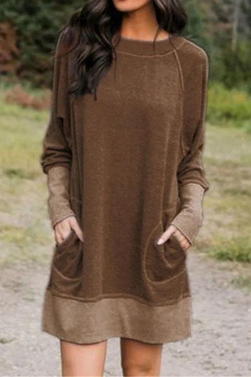 Maureen Pockets Casual Sweatershirt Dress