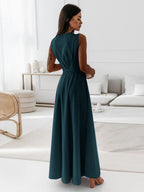 Lace Up V-neck Formal Dress Maxi Dresses