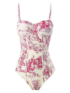 One-piece Swimsuit, Tight-fitting And Slimming, Retro-style Strappy