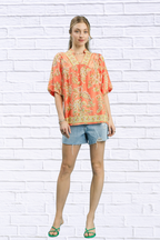 Umgee Apricot Floral Boho Blouse