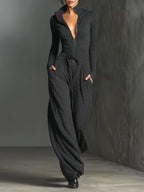 | Elegant Zipper Jumpsuit