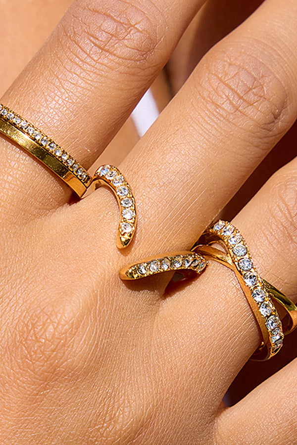 Western-style Affordable Luxury Geometric White Diamond Ring