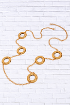 18K Gold-Plated Circle Chain Statement Necklace