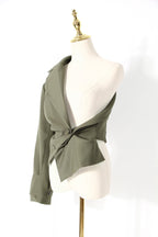 Deconstruction Detachable Wide Shoulder Coat