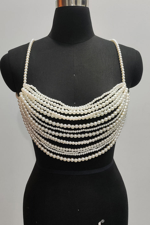 Multi-layer Faux Pearl Bra