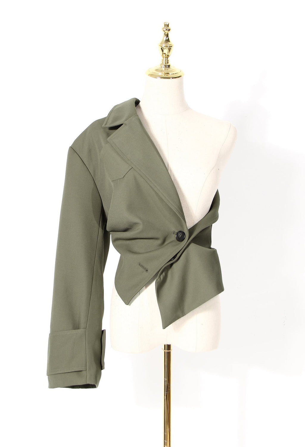 Deconstruction Detachable Wide Shoulder Coat