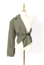 Deconstruction Detachable Wide Shoulder Coat