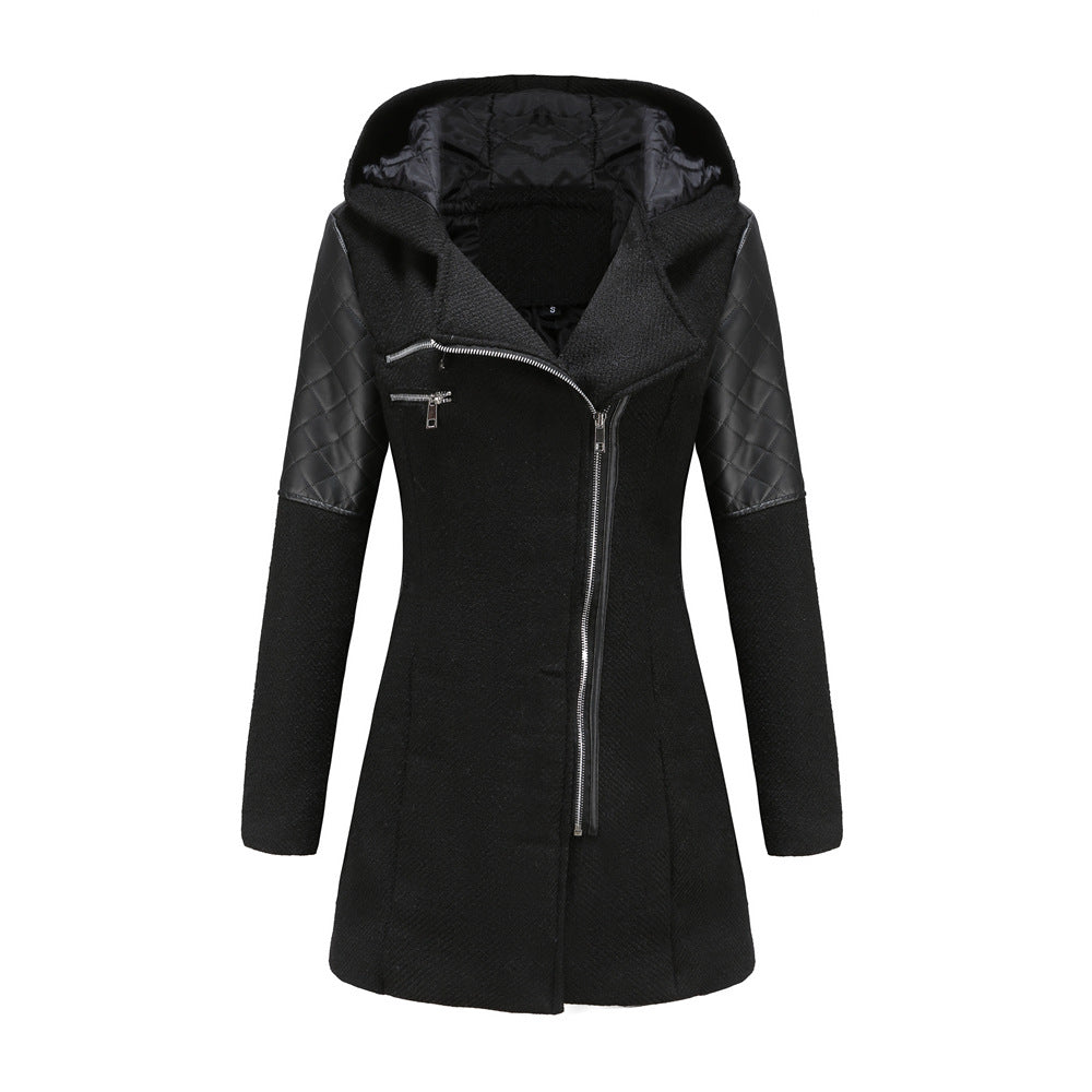 Casual Hooded Woolen Coat Jacket