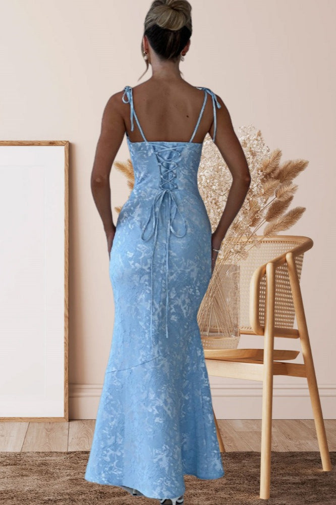 Sash Backless Mermaid Dress