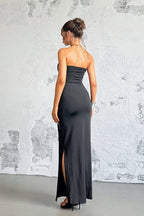 Rhinestone Strapless Bodycon Maxi Formal Dress