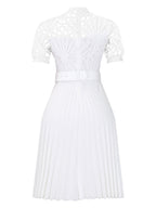 Short Sleeve Trim Lace Belts Mini&Short Dresses