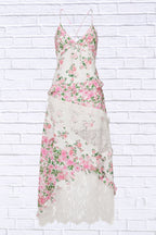 Lace Floral Ruffle Trim Maxi Dress for Women | Elegant Flowy Summer Dress | Romantic Wedding Guest & Vacation Dress