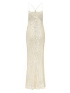 Backless Camisoles Sequins Slim-fit Banquet Maxi Dresses