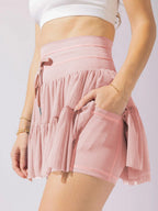 Culottes Sports Pocket Mesh High Waist Skirts