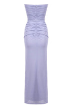 Adela Blue Strapless Cut Out Dress