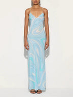 Printed Camisoles Sexy Slit Maxi Dresses