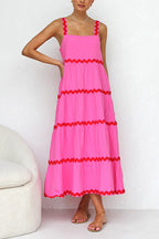 Ric Rac Ruffle Tiered Cami Maxi Holiday Dress