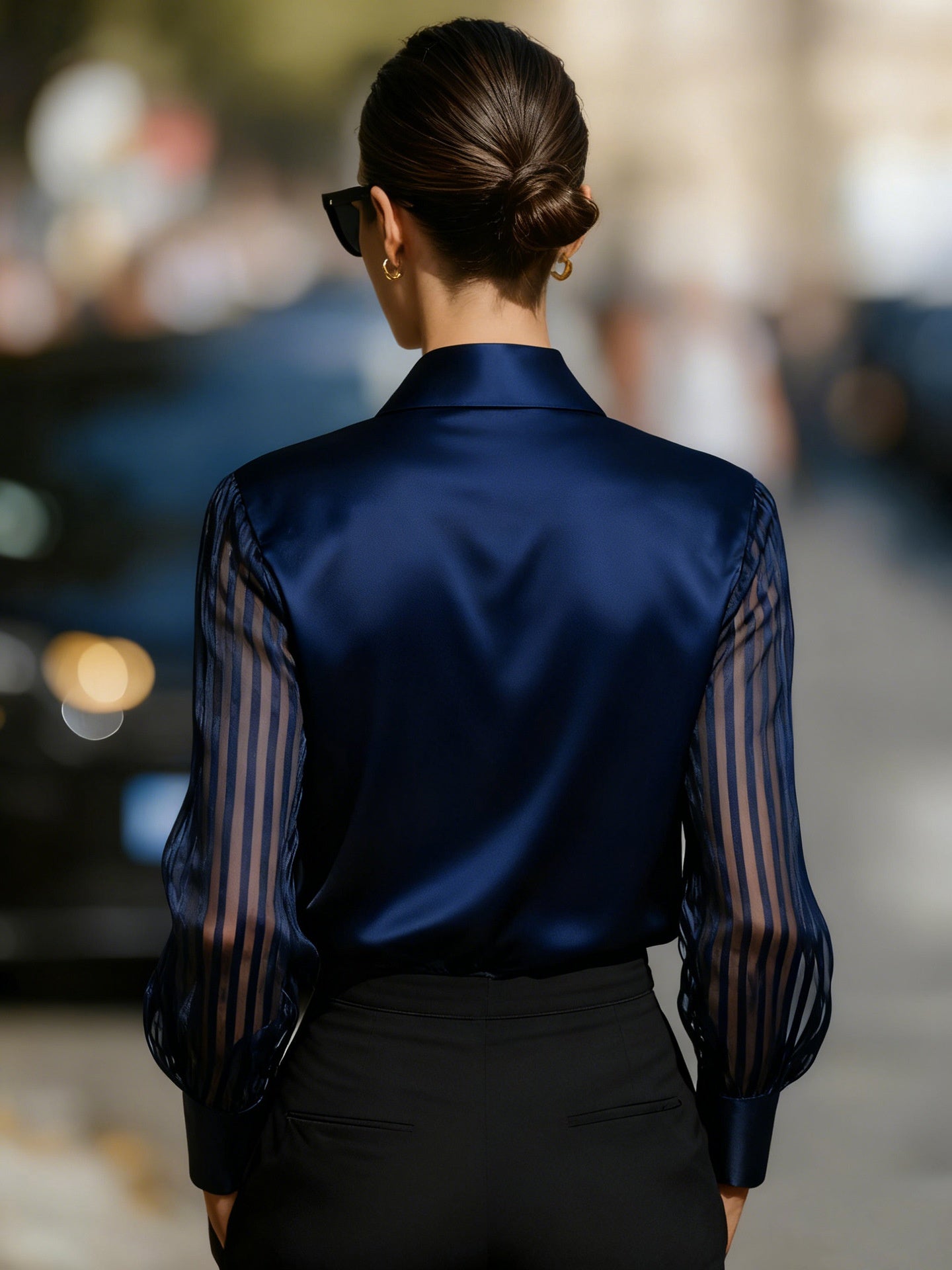 Loose Satin Long-sleeved Shirt