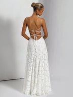 Backless Blended Formal Dress Maxi Dresses