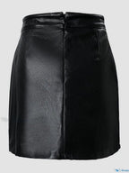Studs Mini PU Leather Hip-hugging Skirts