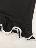 Crew Neck Sleeveless Lotus Leaf Crimping Mini&Short Dresses