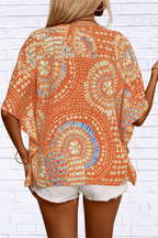 Printed V-Neck Half Sleeve Top