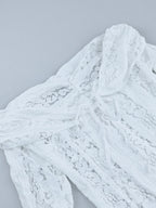 Off-the-shoulder, Fitted Waist, Lace Flared Sleeve Long Dress
