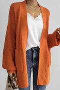 Dorsch Open Front Lantern Sleeve Knit Cardigan