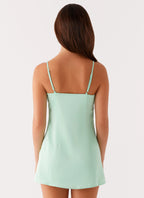 Zion Beaded Micro Mini Dress - Sage